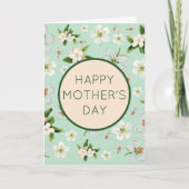 ヴィンテージフラワーフラワーズマザーズデイホリデーカード カード (正面)