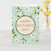 ヴィンテージフラワーフラワーズマザーズデイホリデーカード カード (黄色い花)