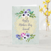 ヴィンテージフラワーフレンドハッピーマザーズデイカード カード (黄色い花)