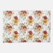ヴィンテージフラワーブークインラストと金ゴールドフローラ キッチンタオル (横)
