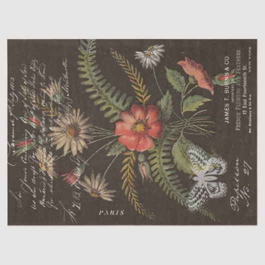 ヴィンテージフラワーブーケとエフエマデクページ 薄葉紙 (正面)