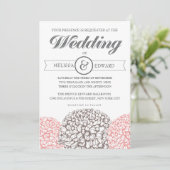 ヴィンテージフラワーベージュ+ピンク結婚式招待状 招待状 (スタンド正面)