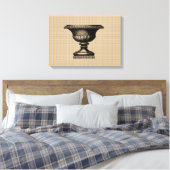 ヴィンテージフラワーポットオンキャンバス キャンバスプリント (インサイチュ (寝室))