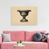 ヴィンテージフラワーポットオンキャンバス キャンバスプリント (インサイチュ (リビング))
