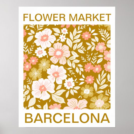 ヴィンテージフラワーマーケットバルセロナ ポスター (正面)