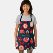 ヴィンテージフラワーレインボーレトロフローラルパターン エプロン (インサイチュ)