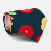 ヴィンテージフラワーレインボーレトロフローラルパターン ネクタイ (ロール)