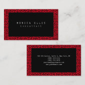 ヴィンテージフラワーレッドブラックパターンプロフェッショナル 名刺 (正面/裏面)