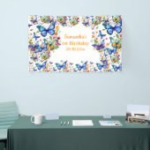 ヴィンテージフラワー蝶誕生日 横断幕 (トレードショー)