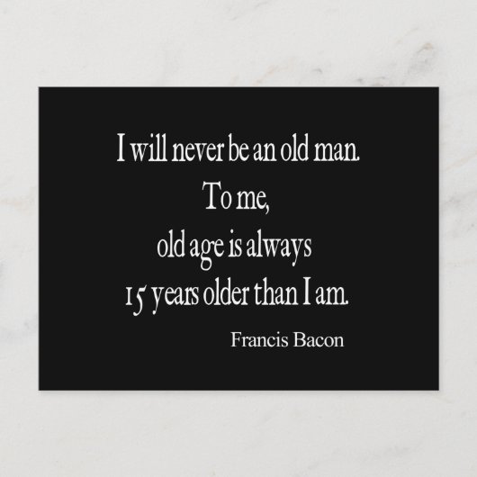 ヴィンテージフランシスベーコンビーオールドエイジ引用文 ポストカード (正面)