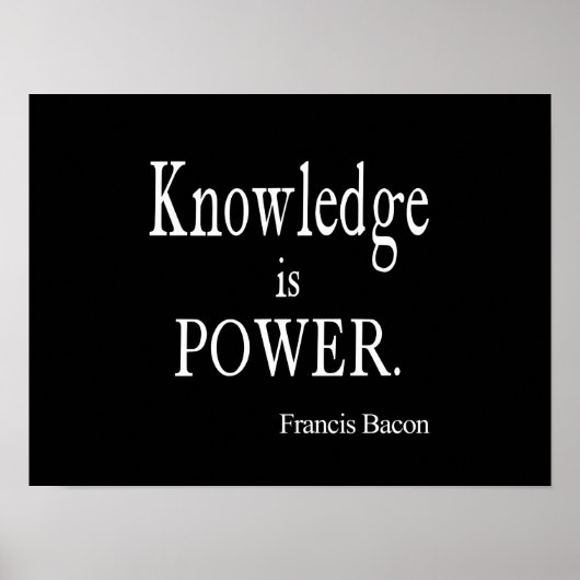 ヴィンテージフランシスBacon Knowledge is Power引用文 ポスター (正面)