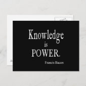 ヴィンテージフランシスBacon Knowledge is Power引用文 ポストカード (正面/裏面)