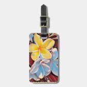 ヴィンテージフランジパニポップ・アートのツリーアートラゲージタグ ラゲッジタグ (正面縦)