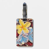 ヴィンテージフランジパニポップ・アートのツリーアートラゲージタグ ラゲッジタグ (裏面縦)