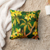 ヴィンテージフランジパニ装飾用クッション クッション (ブランケット)