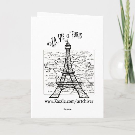 ヴィンテージフランスのなPOSTERARTの挨拶状 カード (裏面)