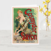 ヴィンテージフランスのなPOSTERARTの挨拶状 カード (黄色い花)