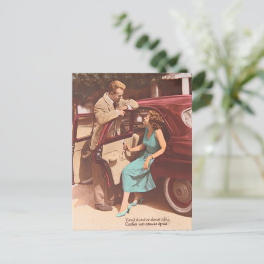 ヴィンテージフランスのなStのバレンタインの郵便はがき1 シーズンポストカード (スタンド正面)