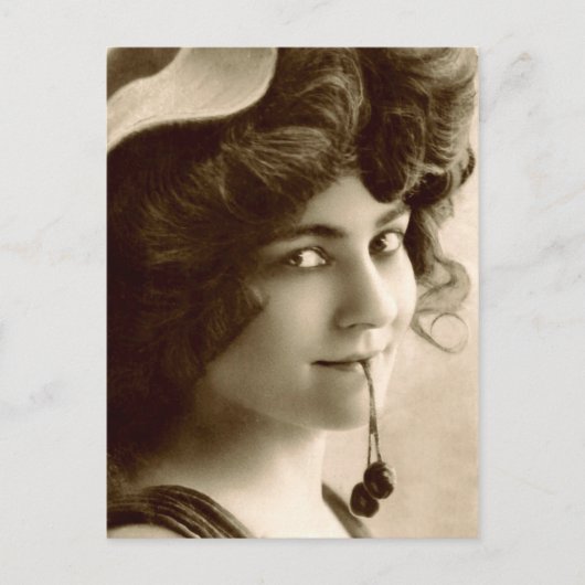 ヴィンテージフランスのに甘いさくらんぼ ポストカード (正面)