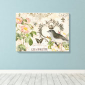 ヴィンテージフランスののキャンバスを張った鳥 キャンバスプリント (インサイチュ (ウッドフロア))