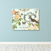 ヴィンテージフランスののキャンバスを張った鳥 キャンバスプリント (インサイチュ (ウッドフロア))