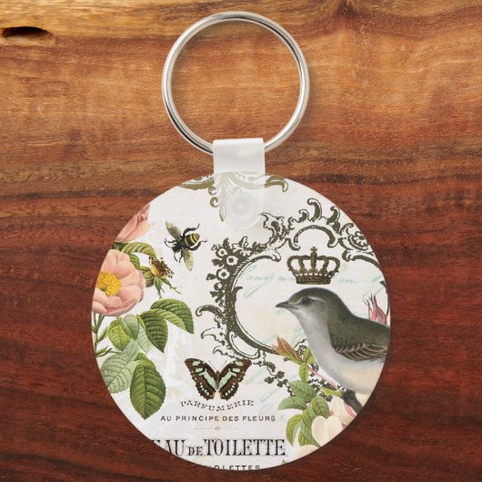 ヴィンテージフランスののキーチェーン付き キーホルダー (正面)