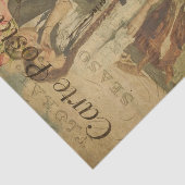 ヴィンテージフランスのの女、男、馬の切り離し 薄葉紙 (詳細)