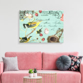 ヴィンテージフランスのの引き伸ばしキャンバス キャンバスプリント (インサイチュ (リビング))