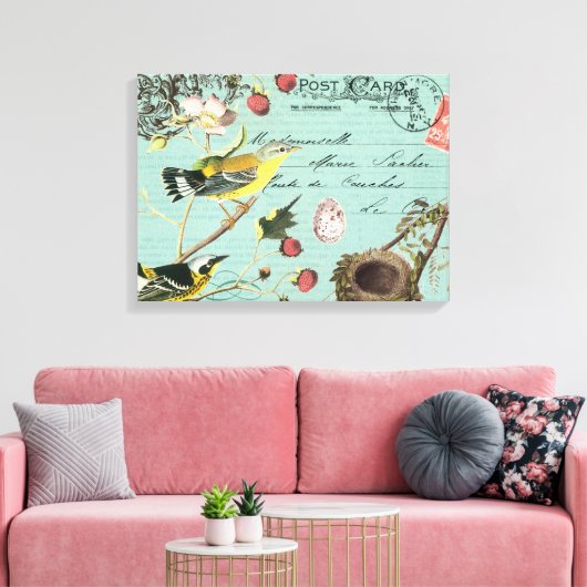 ヴィンテージフランスのの引き伸ばしキャンバス キャンバスプリント (インサイチュ (リビング))