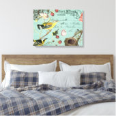 ヴィンテージフランスのの引き伸ばしキャンバス キャンバスプリント (インサイチュ (寝室))