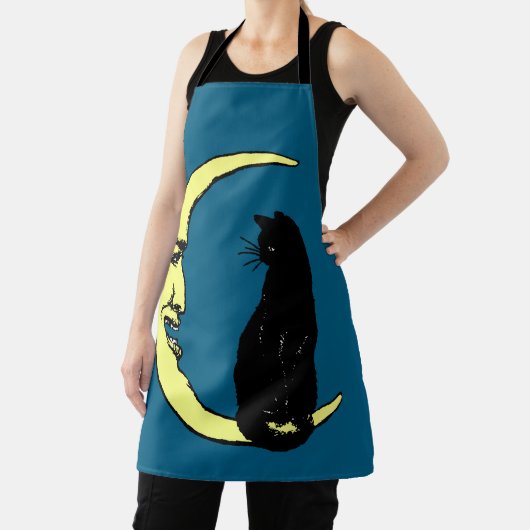 ヴィンテージフランスのの月と猫の男 エプロン (インサイチュ)