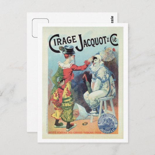 ヴィンテージフランスのの磨き広告、ピエロ ポストカード (正面/裏面)