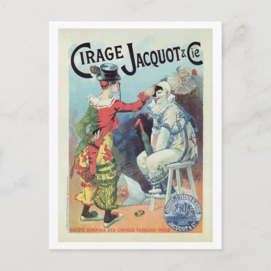 ヴィンテージフランスのの磨き広告、ピエロ ポストカード (正面)