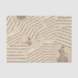 ヴィンテージフランスのの結婚マーチ音楽ティッシュペーパー 薄葉紙