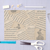 ヴィンテージフランスのの結婚マーチ音楽ティッシュペーパー 薄葉紙 (クラフト)