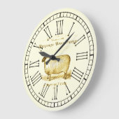 ヴィンテージフランスのの羊 ラージ壁時計 (傾斜)