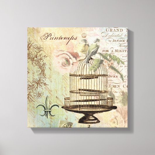 ヴィンテージフランスのの鳥居の引き伸ばしキャンバス キャンバスプリント (正面)