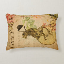 ヴィンテージフランスのはがきカエル乗用自転車バラ