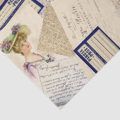 ヴィンテージフランスのはがきビーチフローラコラージュ 薄葉紙 (詳細)