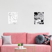 ヴィンテージフランスのはがきフローラブーケブラック (リビング)