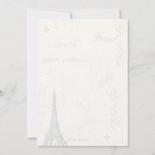 ヴィンテージフランスのはがきブライダルシャワー招待状 招待状 (裏面)