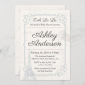 ヴィンテージフランスのはがきベビーシャワー招待状 招待状 (正面/裏面)