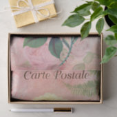 ヴィンテージフランスのはがき黄色バラ切り離し 薄葉紙 (ギフト)