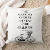 ヴィンテージフランスのやる気を起こさせる引用文  クッション (ブランケット)