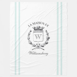 ヴィンテージフランスのアクアチキング家紋スロー フリースブランケット