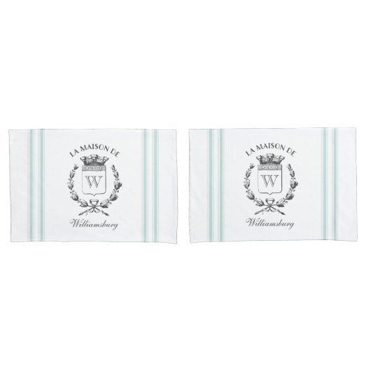 ヴィンテージフランスのアクアティキング家紋ピラロカス 枕カバー (フロントセット)