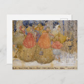 ヴィンテージフランスのアニー「クリスマス・カロリング」 ポストカード (正面/裏面)