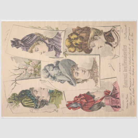 ヴィンテージフランスのアビクトリアンドハスパリファッション 薄葉紙 (正面)