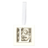 ヴィンテージフランスのアルファベットブロックオーナメントセット"L" キューブオーナメント (正面)