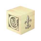 ヴィンテージフランスのアルファベット「ABC」木製ブロック フォトキューブ (裏面アングル)